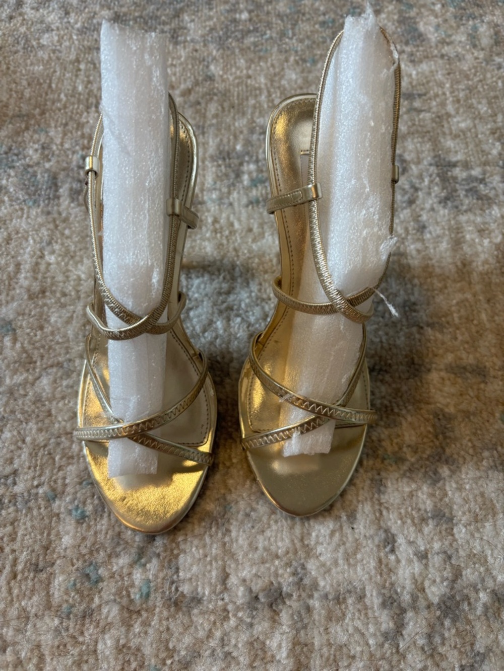 Women’s Gold Strappy Slingback Sandals